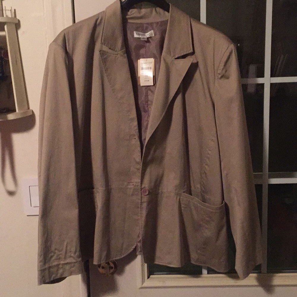 Khaki plus size blazer 3x